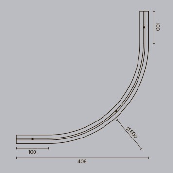 Соединитель радиусный под ГКЛ 9.5мм Maytoni Levity TRA184-R600-12B-5