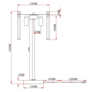 Лампа настольная Moderli Levi V10762-3T-1