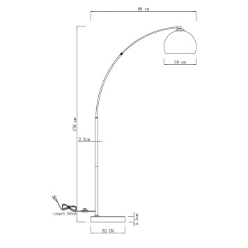 Торшер Moderli Arco V10992-F-1
