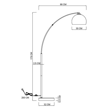 Торшер Moderli Arco V11516-1F-4