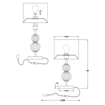 Лампа настольная Moderli Brumi V11878-1T-2