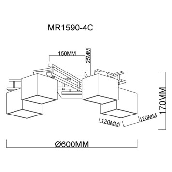 Светильник потолочный MyFar Bona MR1590-4C-1