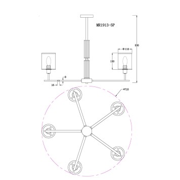 Светильник потолочный MyFar Alen MR1913-5P-5