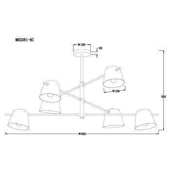 Светильник потолочный MyFar Clementine MR2281-6C-6