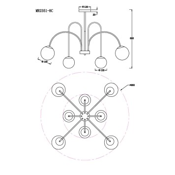 Светильник потолочный MyFar Cassia MR2351-8C-5