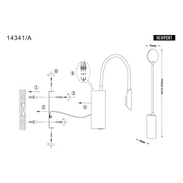 Бра Newport 14340 14341/A chrome-1