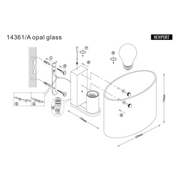 Бра Newport 14360 14361/A opal glass-1