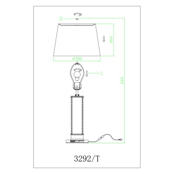 Лампа настольная Newport 3290 3292/T nickel-1