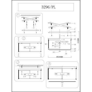 Светильник потолочный Newport 3290 3296/PL nickel-1