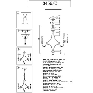 Люстра Newport 3450 Daniela 3456/C nickel-2