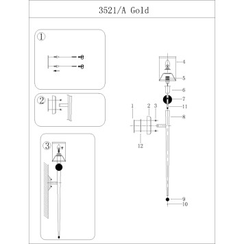 Бра Newport 3520 3521/A gold-3