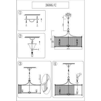 Люстра Newport 3680 3686/C brass-2
