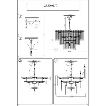 Люстра Newport 3680 3689+9/C brass-2