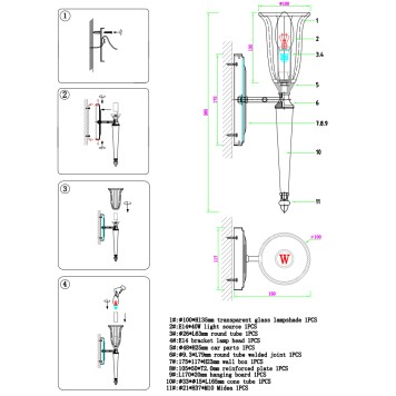 Бра Newport 3710 Margo 3712/A black+gold-1