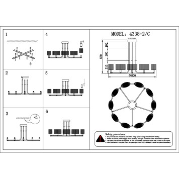 Люстра Newport 4330 Jessica 4338+2/C new gold-1