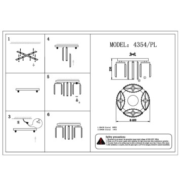 Светильник потолочный Newport 4350 4354/PL chrome-1