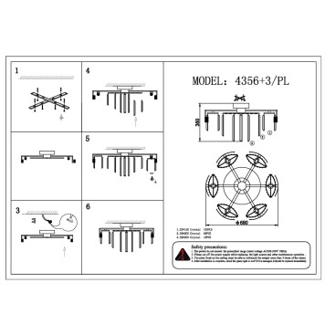 Светильник потолочный Newport 4350 4356+3/PL chrome-1