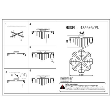 Светильник потолочный Newport 4350 4356+6/PL chrome-1