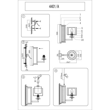 Бра Newport 4400 4401/A black glossy-1