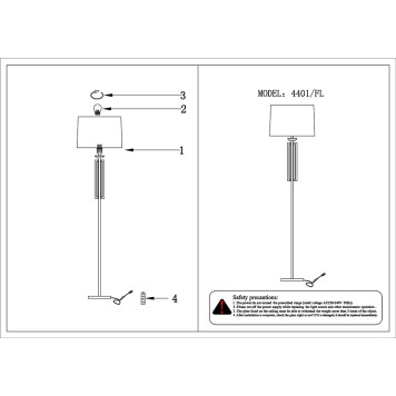Торшер Newport 4400 4401/FL black nickel-1