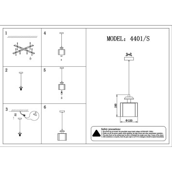 Люстра Newport 4400 4401/S black nickel-1