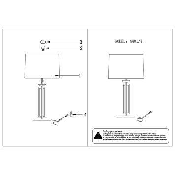 Лампа настольная Newport 4400 4401/T black glossy-1