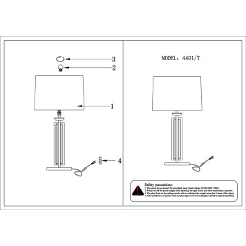 Лампа настольная Newport 4400 4401/T black nickel-1