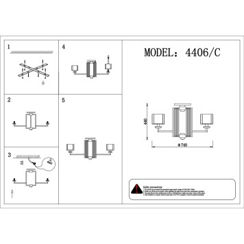 Светильник потолочный Newport 4400 4406/C gold-1