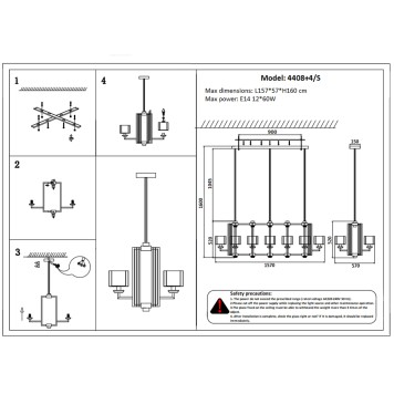 Люстра Newport 4400 4408+4/S black nickel-1