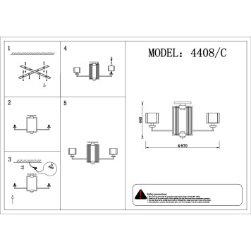 Светильник потолочный Newport 4400 4408/C gold-1