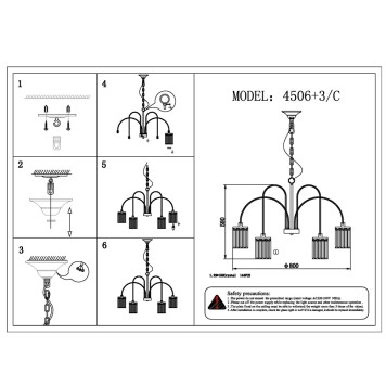 Люстра Newport 4500 4506+3/C gold-1