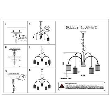 Люстра Newport 4500 4508+4/C gold-1