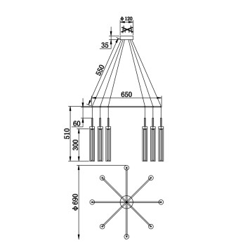 Люстра Newport 4520 4524+4/S chrome-2