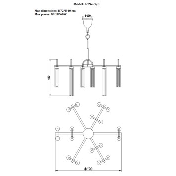 Люстра Newport 4520 Diva 4526+3/C chrome new-3