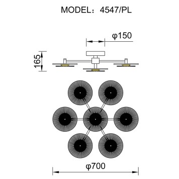 Светильник потолочный Newport 4540 4547/PL gold-1