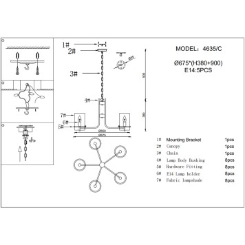 Люстра Newport 4630 Ivanna 4635/C gold-2