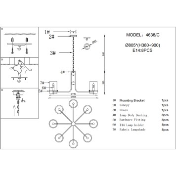 Люстра Newport 4630 Ivanna 4638/C gold-2