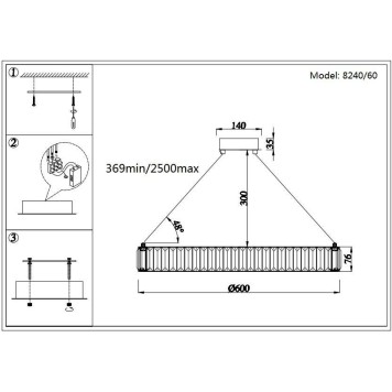 Люстра Newport 8240 8240/60 chrome-2
