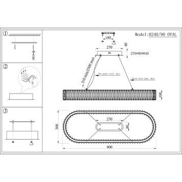 Люстра Newport 8240 8240/90 oval gold-3
