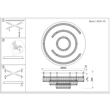 Светильник потолочный Newport 8240 8241/PL chrome-1