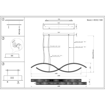 Люстра Newport 8240 8242/160 chrome-2