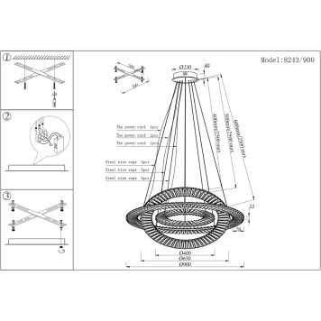 Люстра Newport 8240 8243/900 gold NEW-1