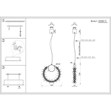 Люстра Newport 8280 8280/S gold NEW-2