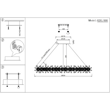 Люстра Newport 8280 Elsa 8281/600 gold NEW-2