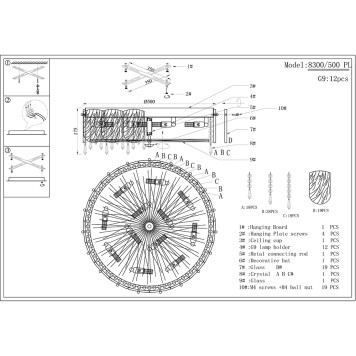 Светильник потолочный Newport 8300 Ashley 8300/500 PL chrome-1