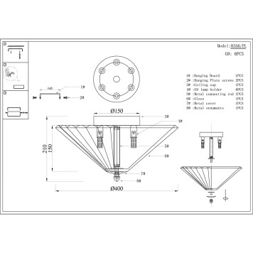 Светильник потолочный Newport 8350 Nika 8356/PL chrome-1
