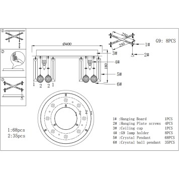 Светильник потолочный Newport 8400 Catrin 8400/40 PL gold-2