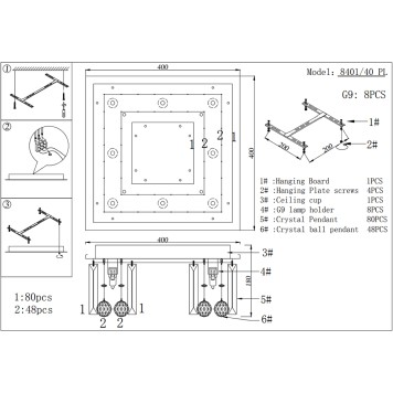 Светильник потолочный Newport 8400 Catrin 8401/40 PL chrome-1