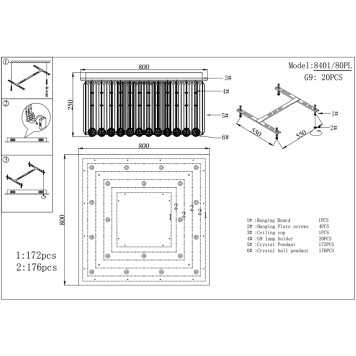Светильник потолочный Newport 8400 Catrin 8401/80 PL chrome-1