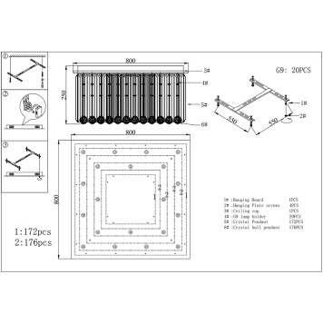 Светильник потолочный Newport 8400 Catrin 840180 PL gold-1